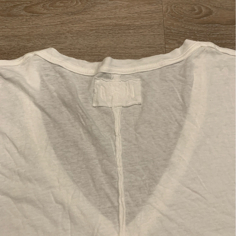 NWT We the Free Free People Nina White V-Neck Cotton T-Shirt Size L - Picture 5 of 7